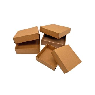 Kraft Jewelry Boxes Small Cardstock Packaging 2 3/4 x 2 3/4 x 3/4" 