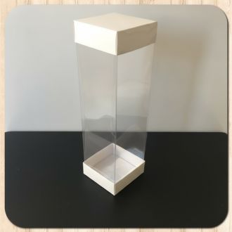 Acetate, Double-Sided White Cardboard Box - 2.36" x 2.36" x 8.27"