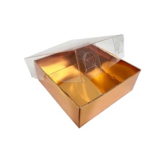 Clear Lid Gold Box 4.72x4.72x1.18"