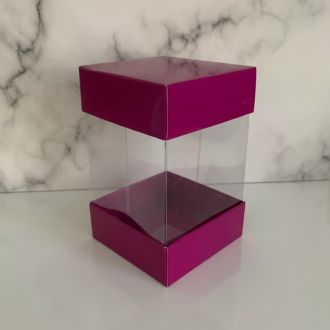 Acetate, Double-Sided Cardboard Box - 3.15" x 3.15" x 4.72"