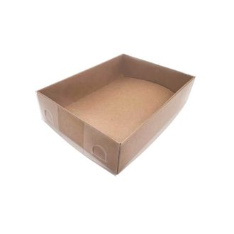  Kraft Cardboard Box with Clear Lid 7.87x3.94x2.17"