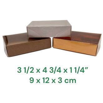 Gold, White Or Kraft Gift Box With Clear Lid  3.54x4.72x1.18" 