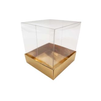 Clear Lid Gold Box 3.15x3.15x4.72"