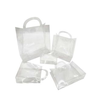 Clear Gift Bags with handles - Transparent Party Favor Bags - Pack of 25 - 4.25" x 3.25" x 1.25" - Other Sizes Available