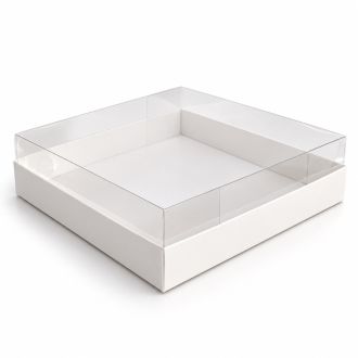 Gift Boxes with Clear Lid - 7.87" x 7.87" x 1.97" - 4 Colors