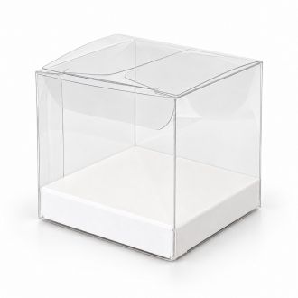 Clear Pop & Lock Boxes with Inside Base - 4.72" x 4.72" - 5 Heights