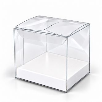 Clear Pop & Lock Boxes with Inside Base - 3.54" x 3.54" - 4 Heights