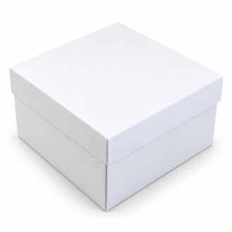 White Two-Piece Cardboard Gift Box - 5.91" x 5.91" x 3.94"