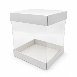 Clear Display Gift Box with Lid-Color and Size Options - 5.9" x 5.9" x 7.87" - Other Sizes Available
