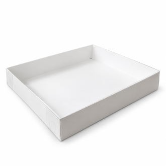 White Cardboard Gift Box with Clear Lid - 9.84" x 11.81" x 1.97"