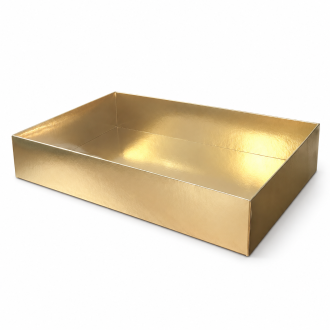 Gold Gift Box with Clear Lid - 7.87" x 11.81" x 1.97"