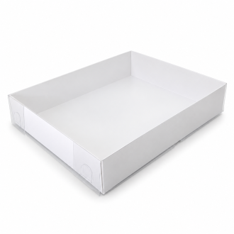 White Cardboard Gift Box with Clear Lid - 7.87" x 9.84" x 1.97"