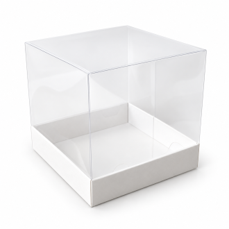 Cardboard Gift Box with Clear Lid - 4.72" x 4.72" x 4.72"