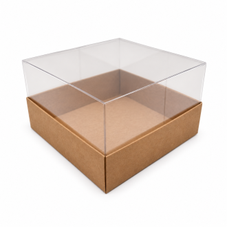  Kraft Cardboard with Clear Lid Box 1.97x1.97x1.97"