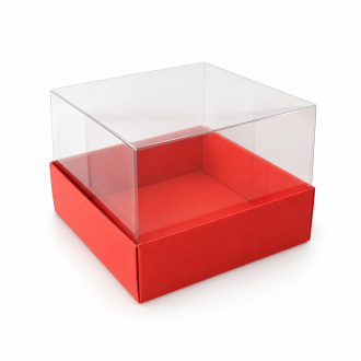 Cardboard Gift Box with Clear Lid - 3.54" x 3.54" x 2.76"