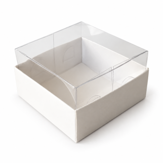 Cardboard Gift Box with Clear Lid - 1.97" x 1.97" x 1.18"