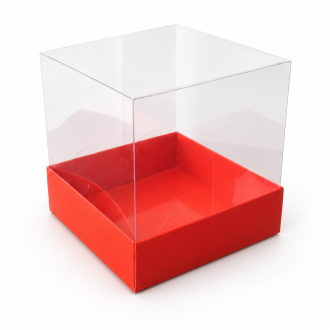 Cardboard Gift Box with Clear Lid - 3.94" x 3.94" x 3.94"