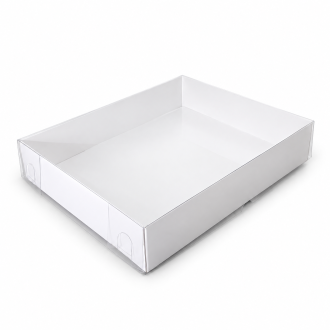 Cardboard Gift Box with Clear Lid - 7.87" x 9.84" x 1.97"