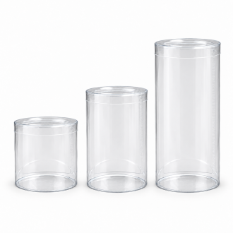 7 cm diameter cylinder boxes, three heights