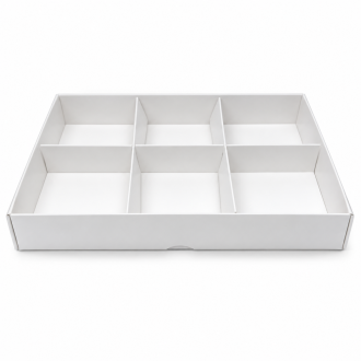 6-Compartment Box with Clear Lid - 6" x 8" x 1.25"