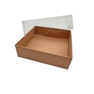  Kraft Cardboard Box with Clear Lid 3.15x3.15x1.18"