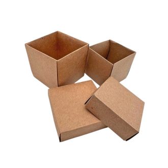 Kraft Square Boxes Rigid Cardstock Packaging - 1.97" x 1.97" x 1.97" - Other Sizes Available