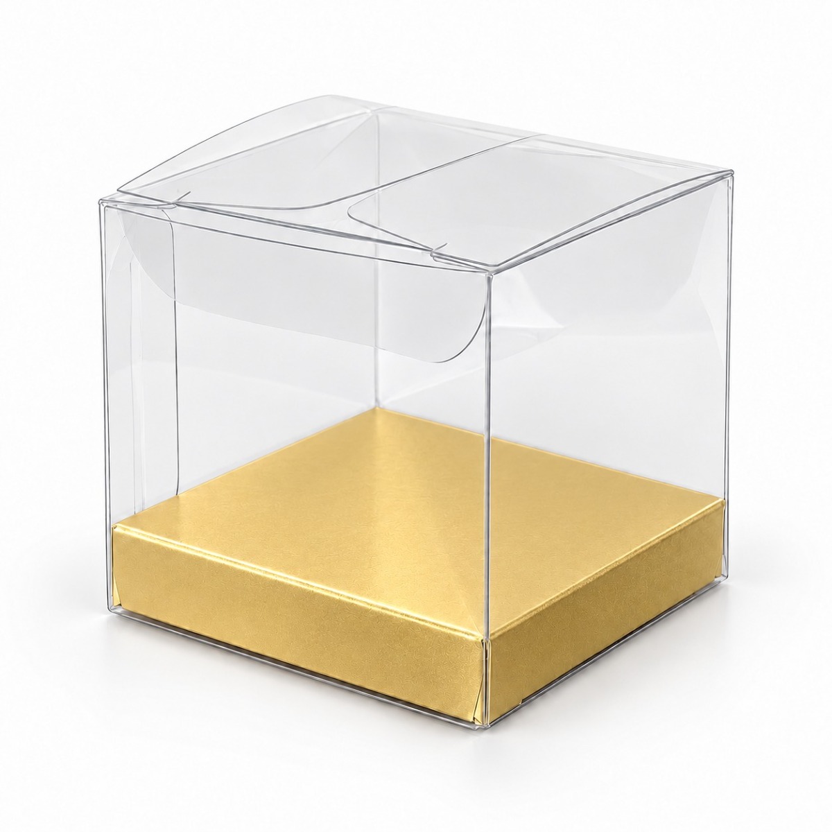 Product illustration · 10 × 10 × 10 cm · Gold inside base.