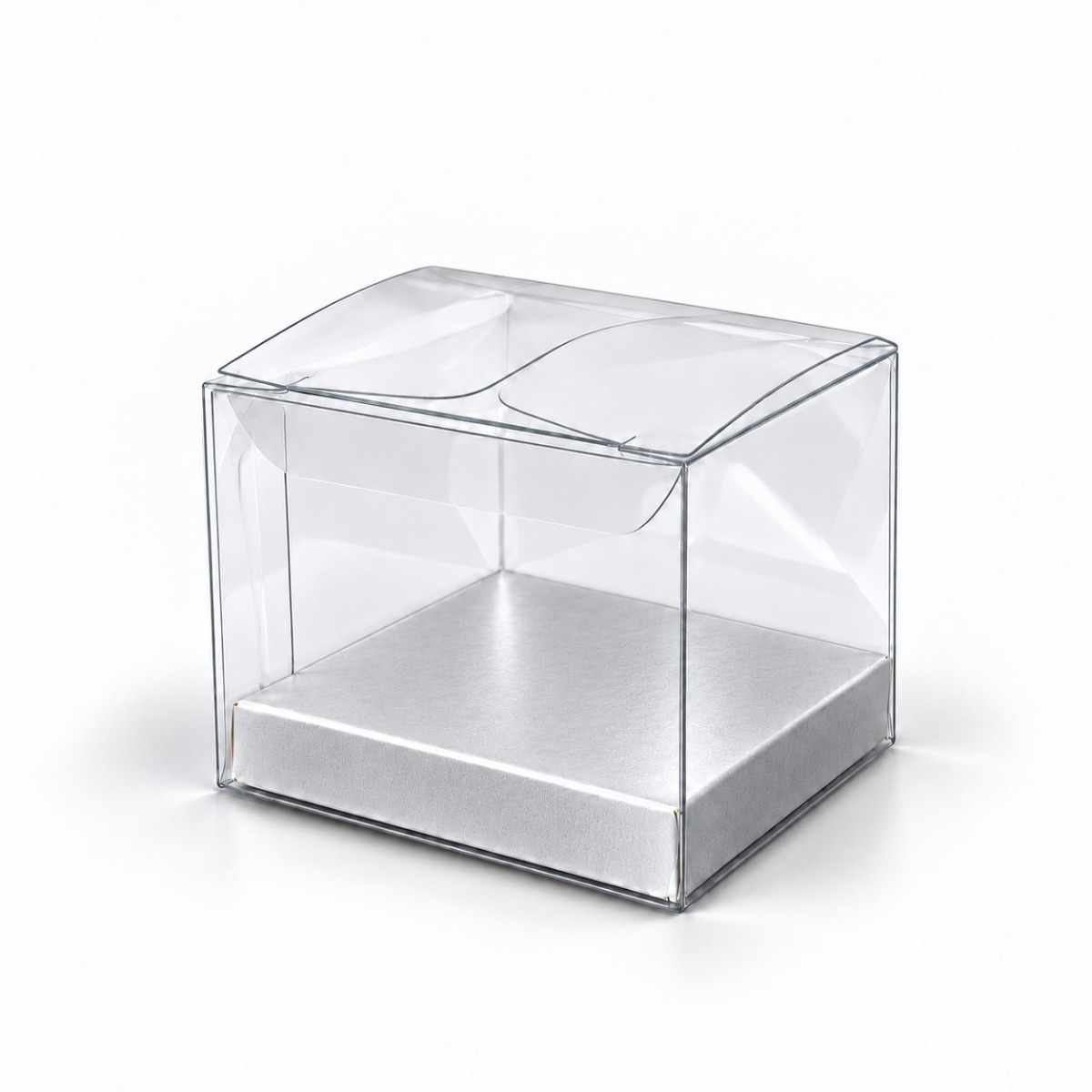 Product illustration · 8 × 8 × 8 cm · Silver inside base.