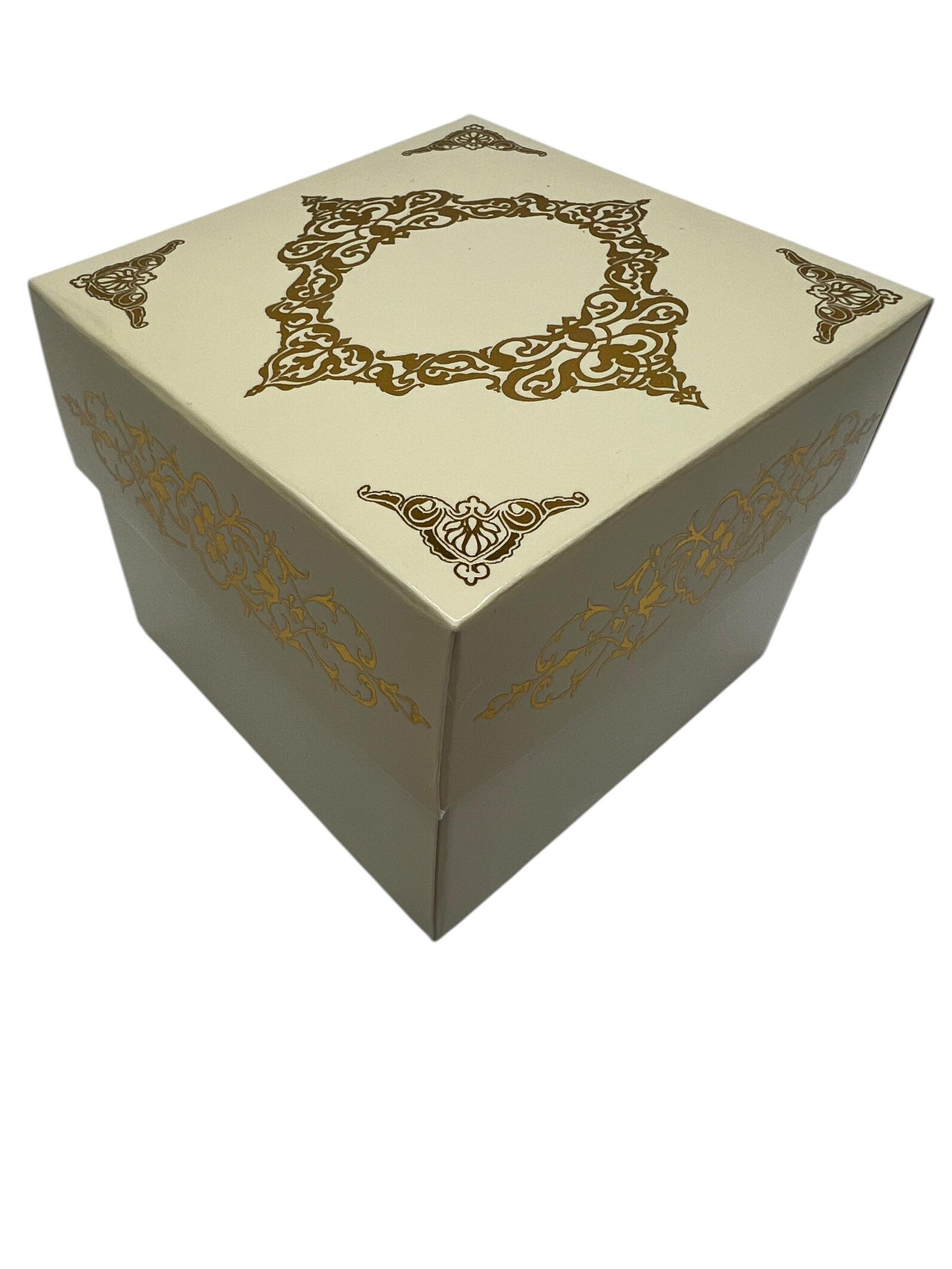 Beige gold foil square gift box