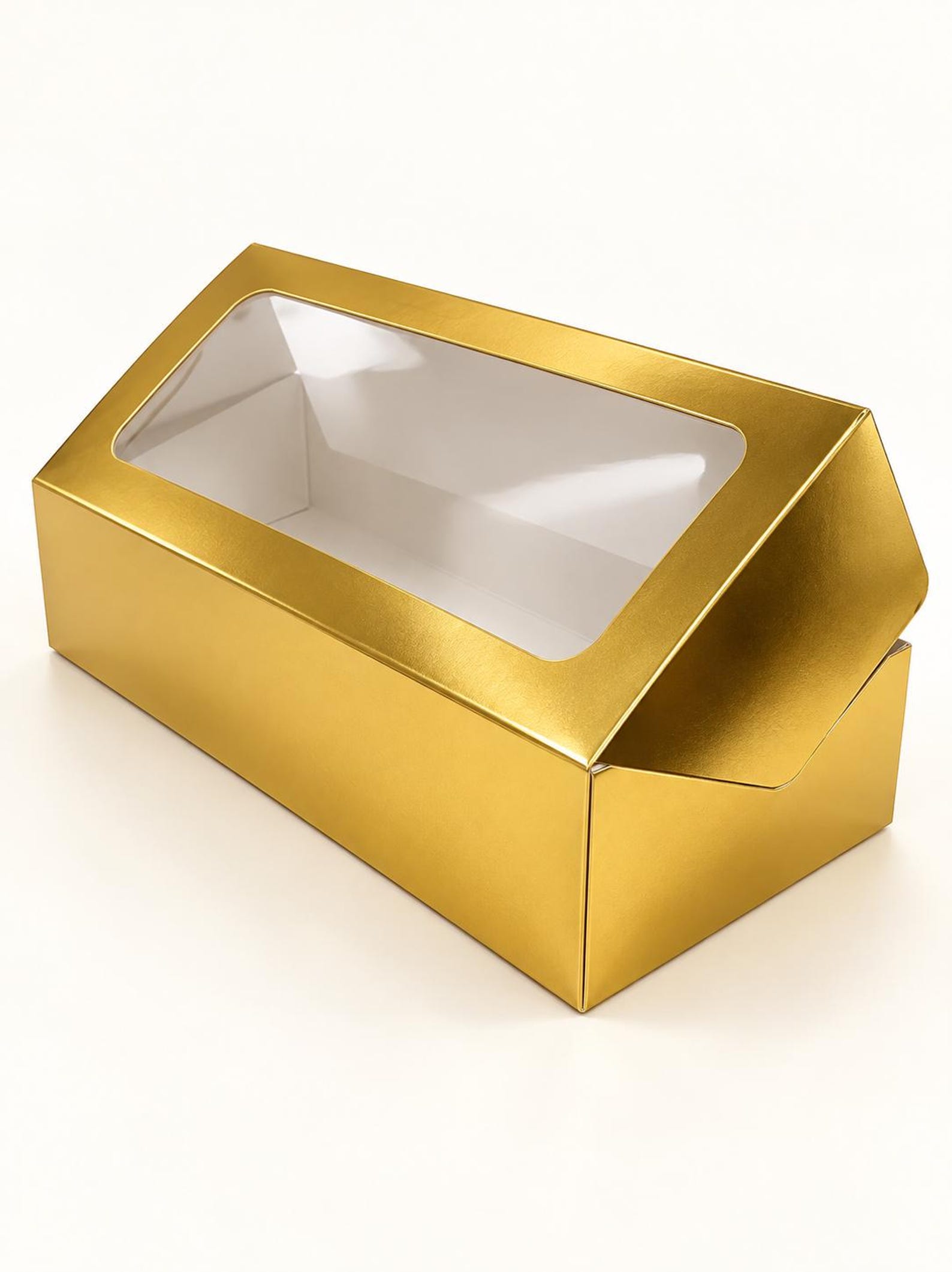 Gold rectangular window gift box
