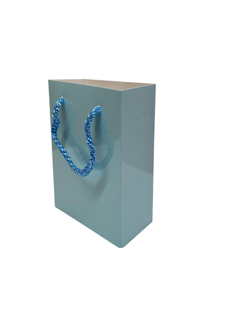Turquoise gift bag with rope handles — 10 x 14 x 5 cm
