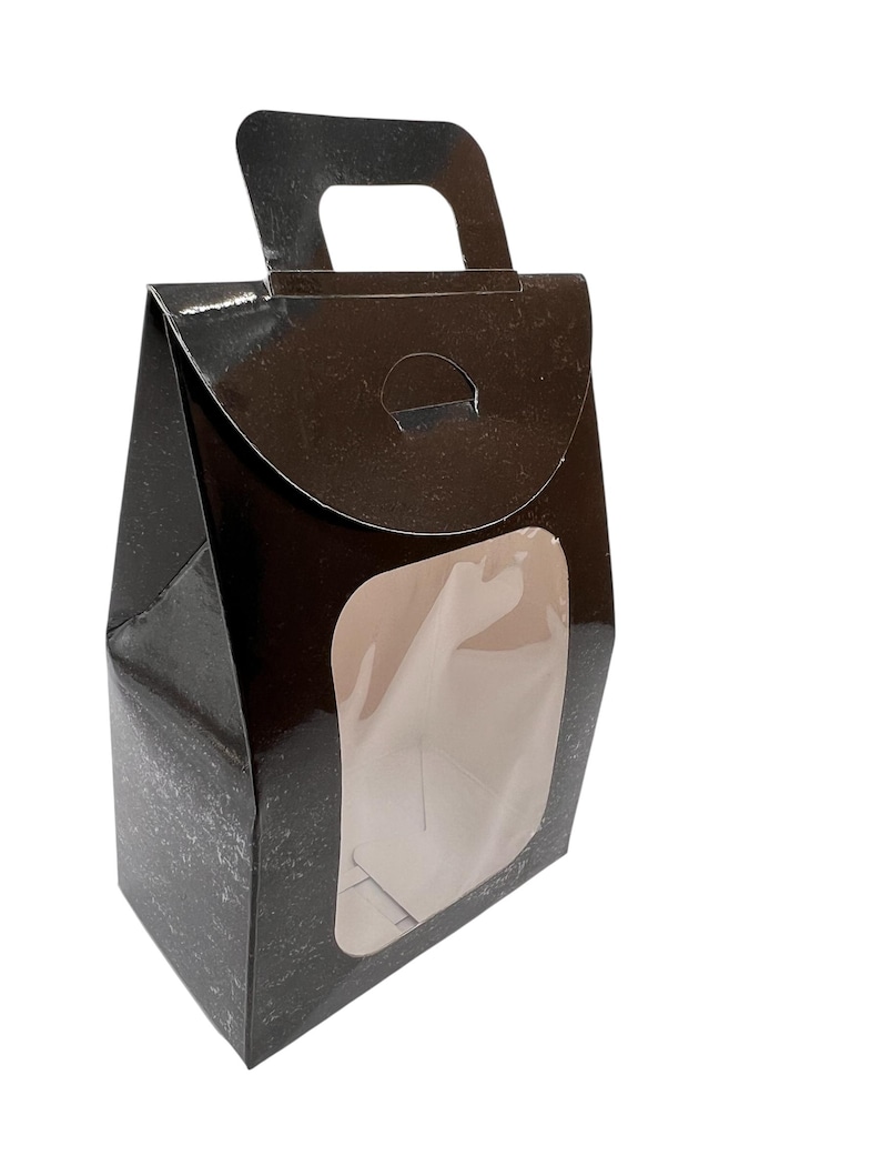 Black window gift box with handle