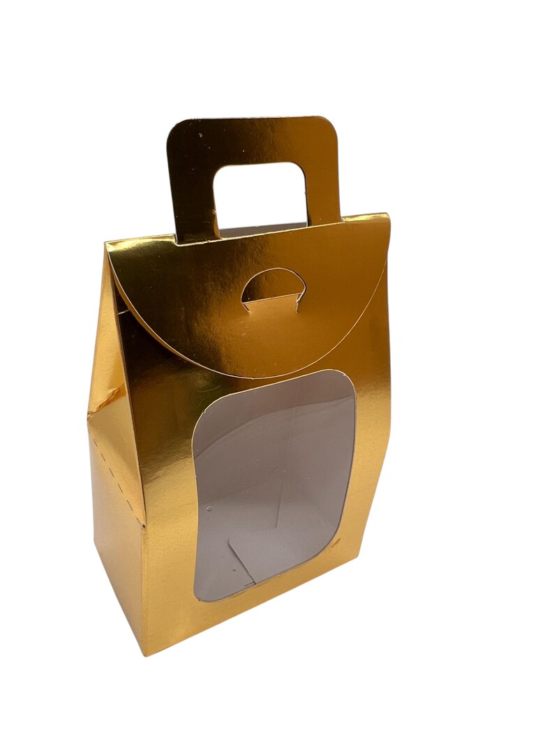 Gold window gift box with handle