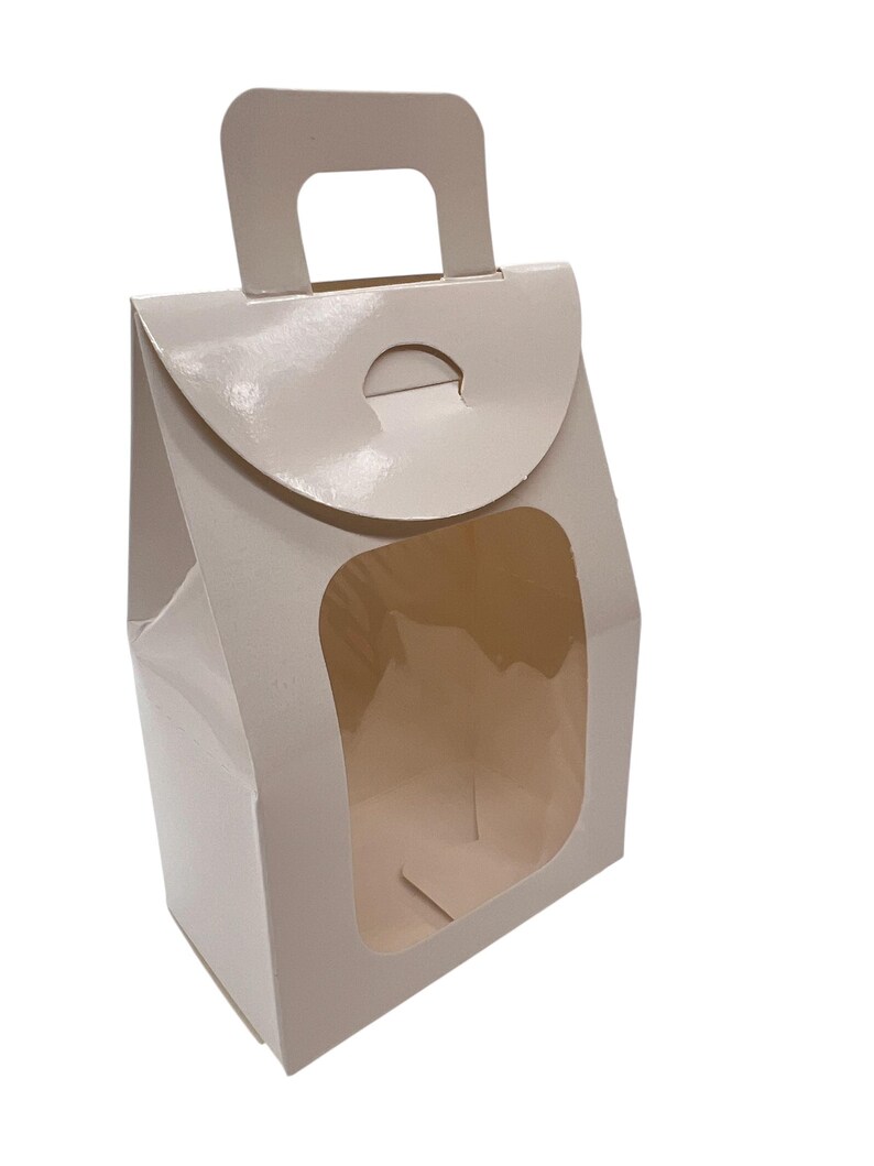 White window gift box with handle — 4.33 x 2.76 x 1.97 inches