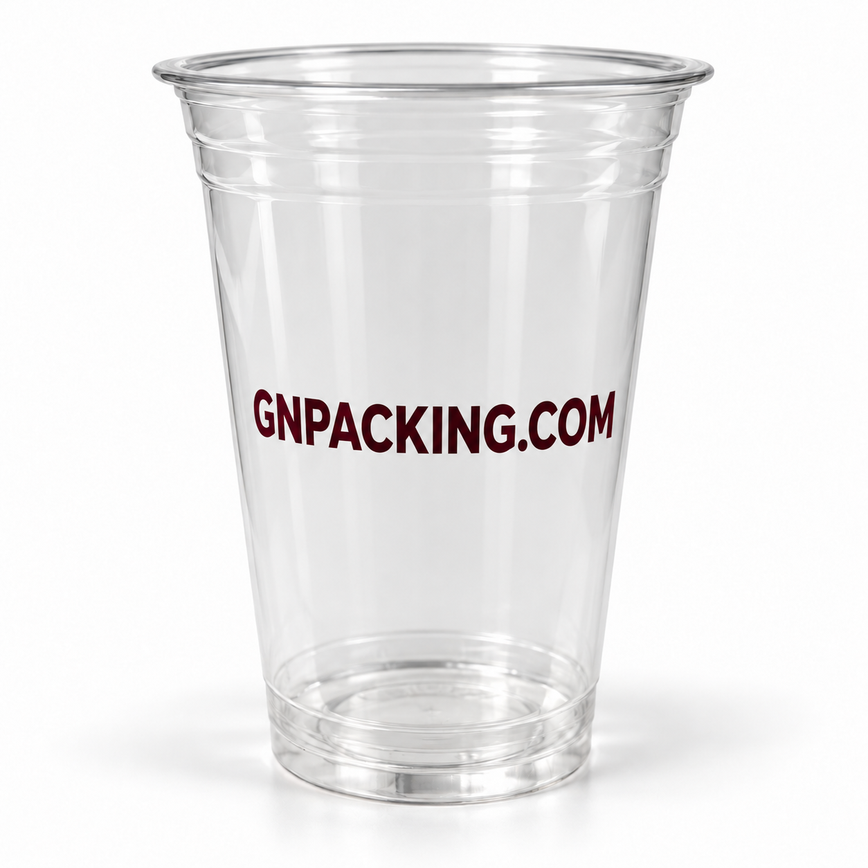 Custom clear cold cup print example: Website print — front view